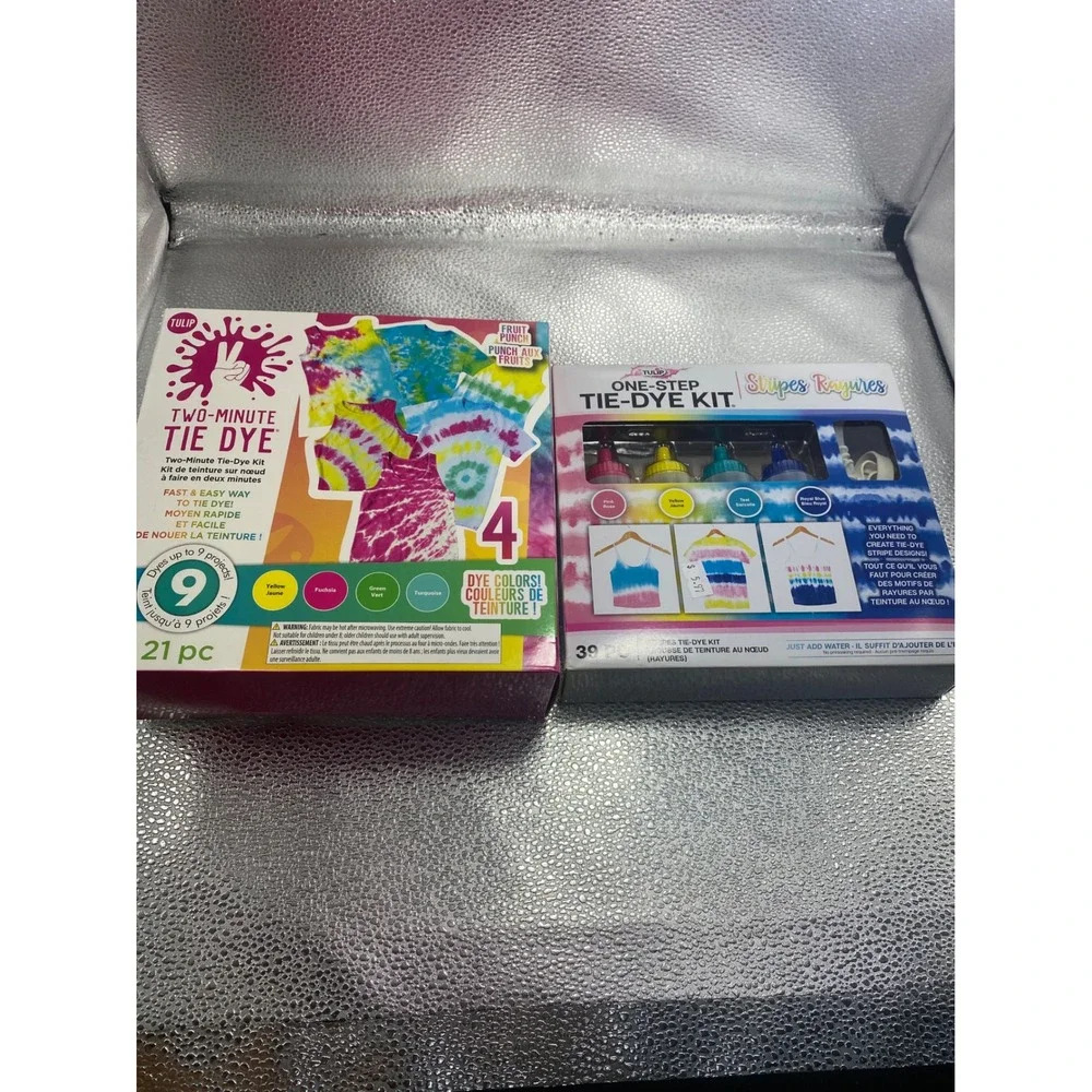 Tulip One-Step Tie-Dye Kit Bundle 2-Minute Tie Dye and Stripes Kit 2 Boxes NEW